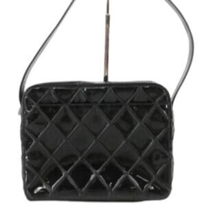 CHANEL Patent Quilted Camera Bag